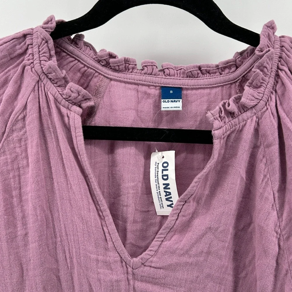 Old Navy Cotton Gauze Babydoll Mini Swing Dress Dusty Rose Lilac Small NWT Boho‎